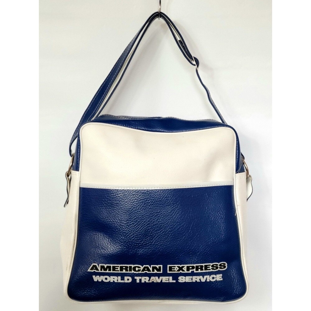 60's VINTAGE American Express World Travel Service Airline Vinyl Carry-on Bag
